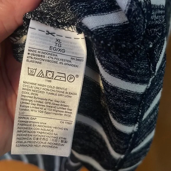 NWT Gap Navy Striped Dress XL - Picture 4 of 5